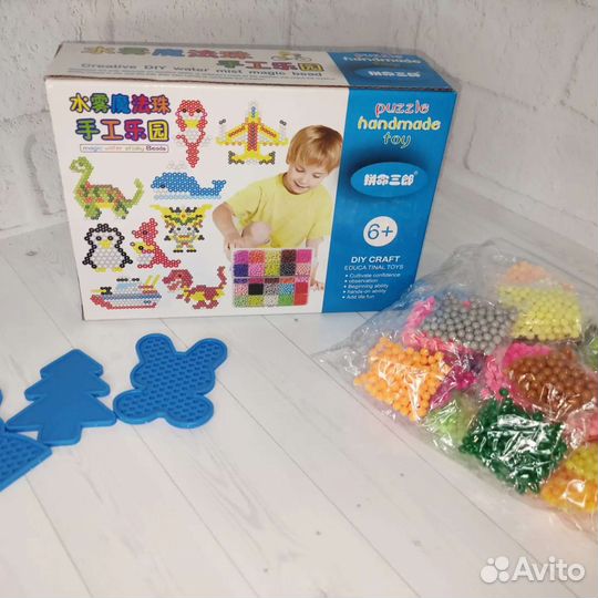 Аквамозаика (24 цвета бусин,трафареты,брелоки и тп