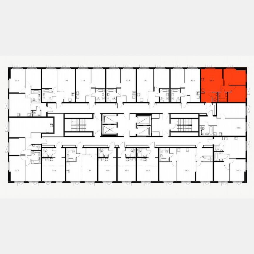 2-к. квартира, 48,5 м², 21/28 эт.