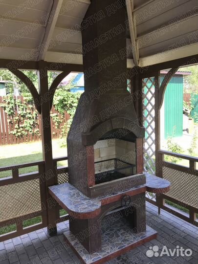 Печь барбекю с мангалом небольшая