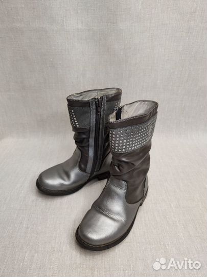 Сапоги для девочки, демисезонные, кожаные, 28-29