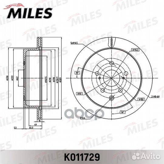 Диск тормозной lexus RX 350 08- задний шт K011729