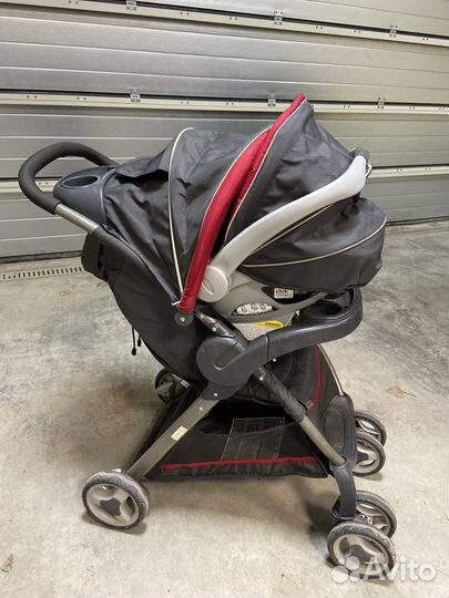 Коляска graco 3 в 1+автокресло+база