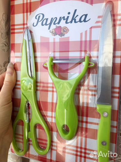 Набор для кухни: ножницы, овощечистка, нож