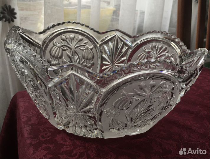 Графин хрустальный и большой салатник СССР