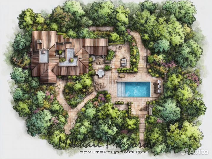 Ландшафтный дизайн. Визуализация и чертежи