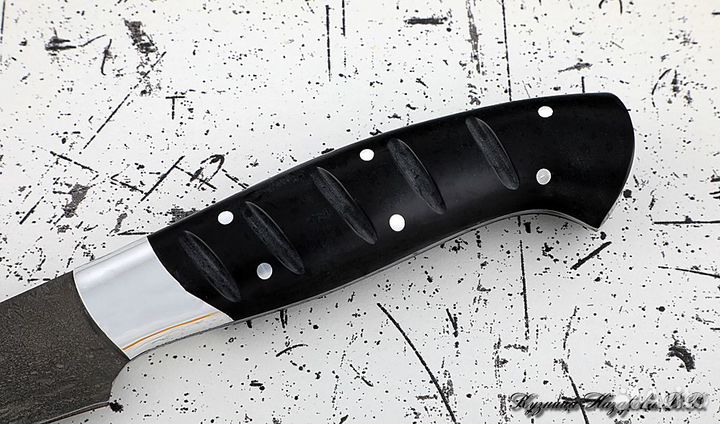 Кухонный нож Шеф № 7 Х12мф рукоять акрил черный