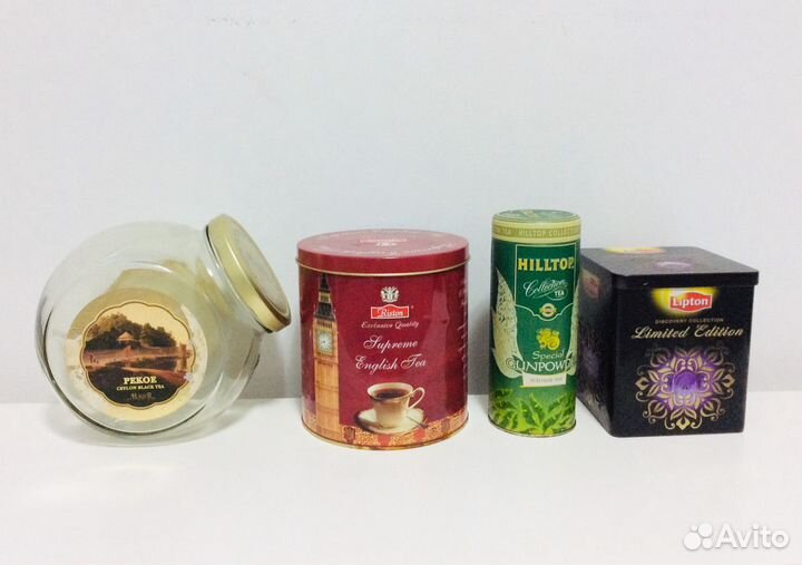 Декоративные жестяные и стеклянные банки для чая