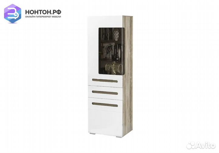 Шкаф Наоми 2 дуб каньон / белый глянец