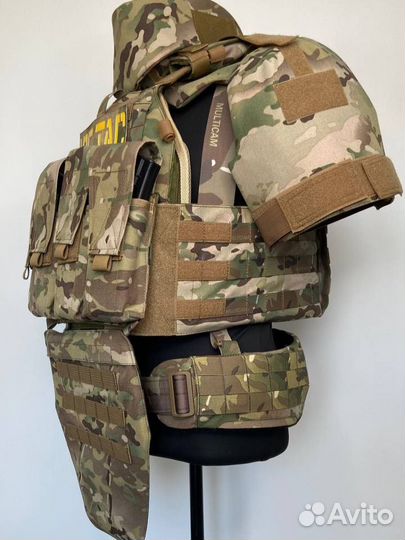 Бронежилет штурмовой с шеей и плечами мультикам