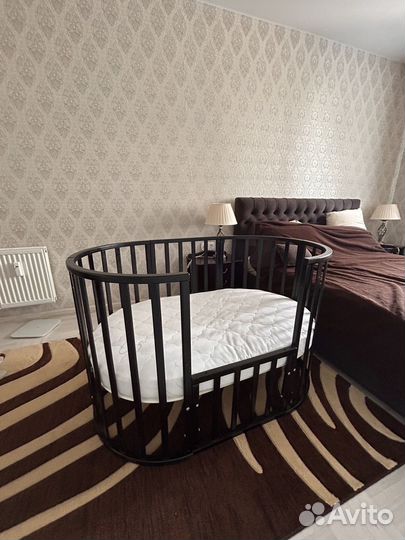 Детская кроватка трансформер круглая