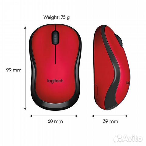 Комп. мышь беспроводная Logitech M220 Silent Red