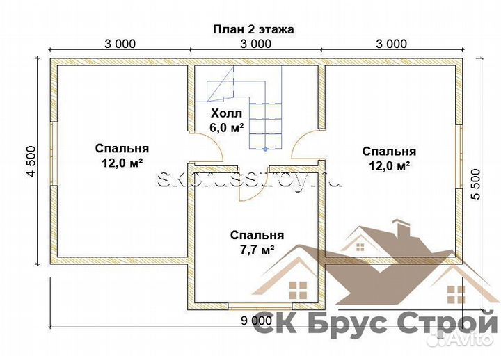 Дом из бруса 6x9 (90м2) Кашин