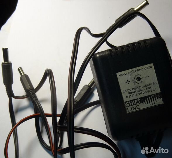 Блок питания 5 разъемов 9В 0,5А (5 Line) + снаруж