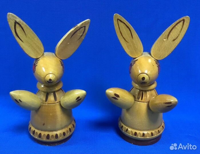 Деревянная Игрушка СССР зайцы