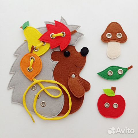 Игрушка шнуровка Ежик для детей 1-5 лет