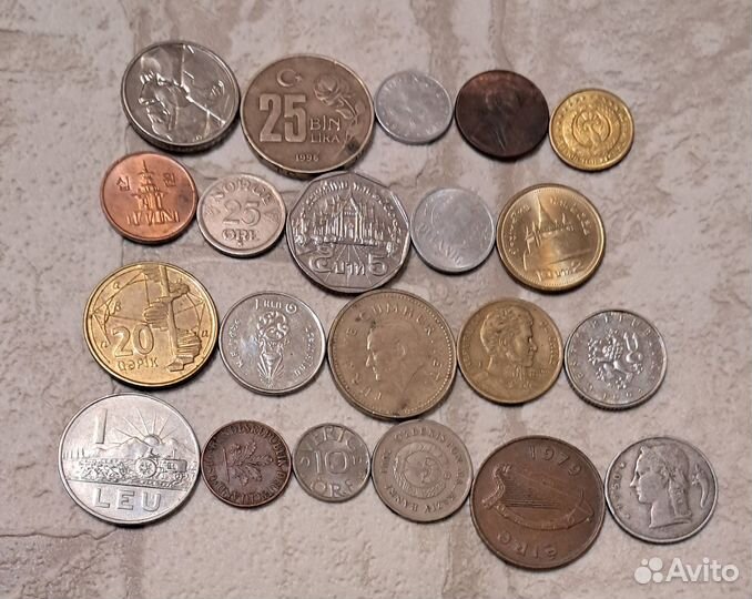 Лот 100 Монет Весь Мир, 5 континентов Без Повторов