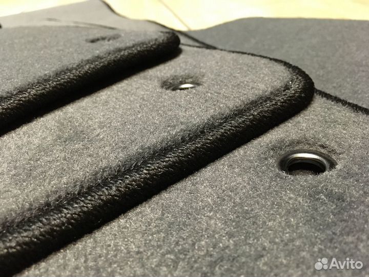 Велюровые Премиум коврики BMW 3 E46 серые