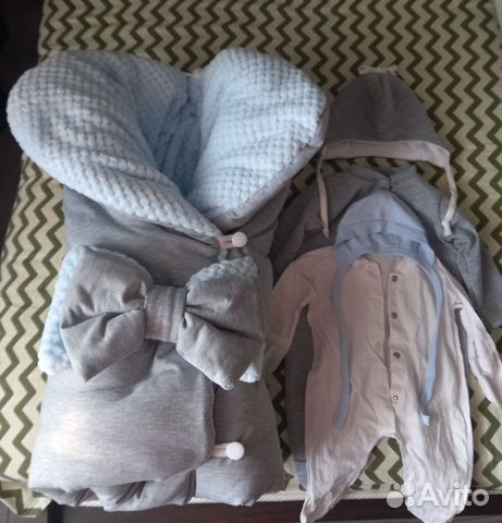 Конверт на выписку для мальчика зимний почти новый