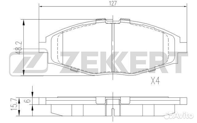 Колодки тормозные передние 127*48.1 matiz/ lanos/chery QQ