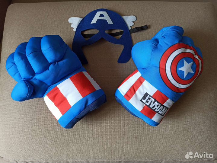 Кулаки Капитана Америки, перчатки + маска, Новые