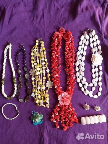 Коралловые бусы, украшения из жемчуга и перламутра