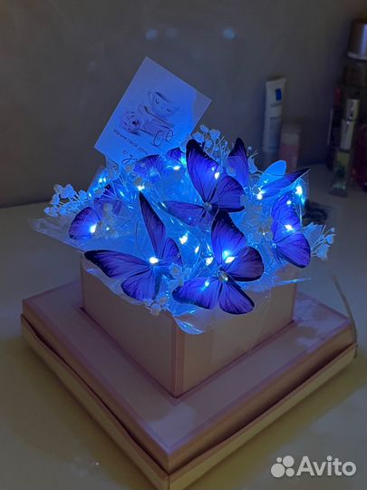 Букет из бабочек и гипсофил (ночник)