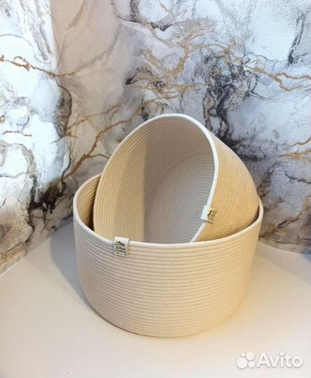 Корзина из джута, хлопкового шнура