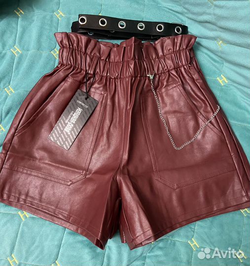 Шорты женские кожаные