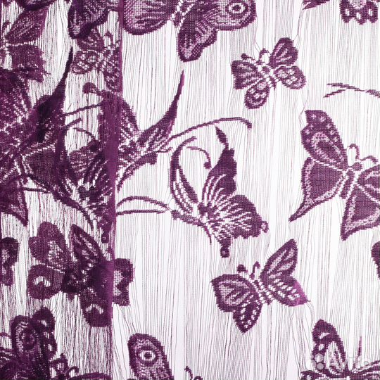 Нитяные шторы-бабочки фиолетовые новые