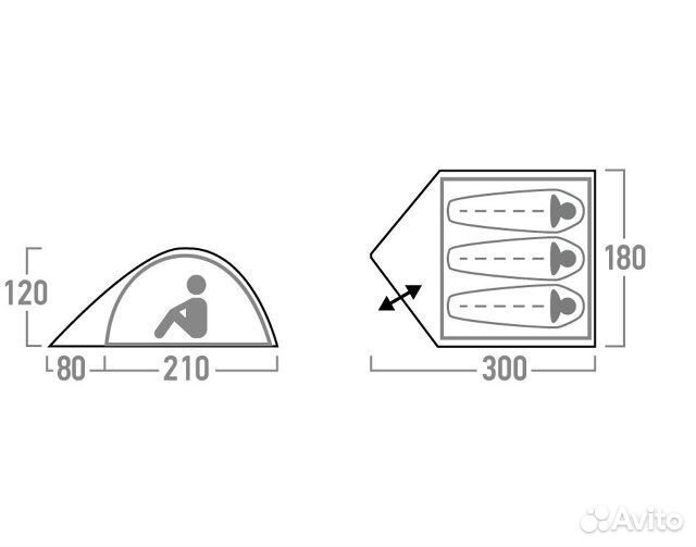 Палатка 3 местная новая