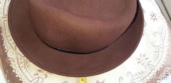 Шляпа фетровая женская коричневая