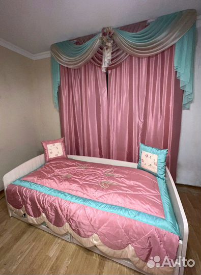 Комплект для принцессы (шторы покрывало подушки)