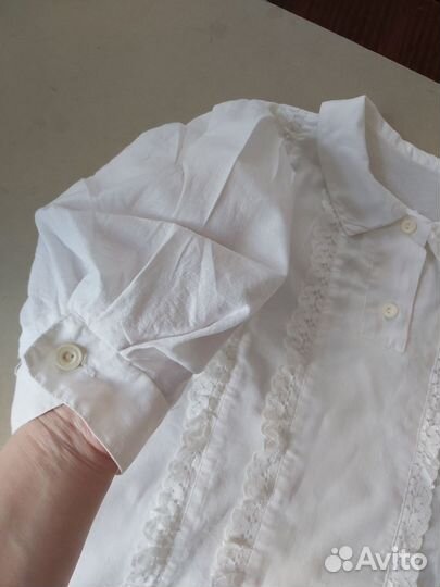Блуза Белая Хлопок Винтаж 46-48