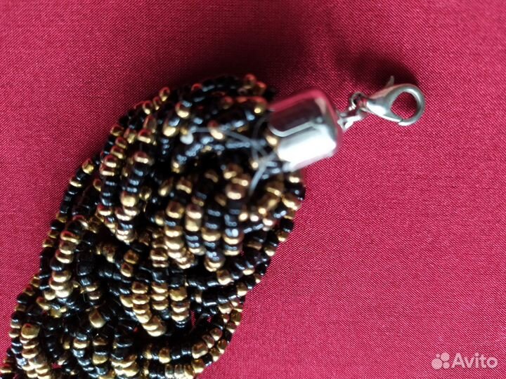 Колье-чокер из бисера косичка широкое