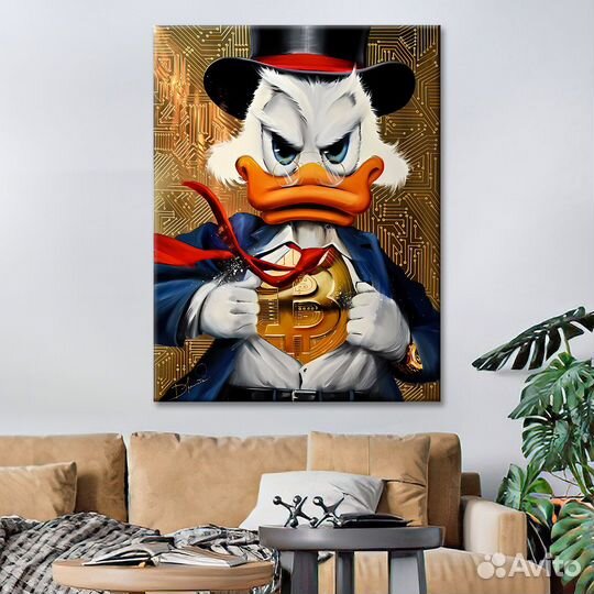 Картины на холсте 50х70см Скрудж, классный подарок