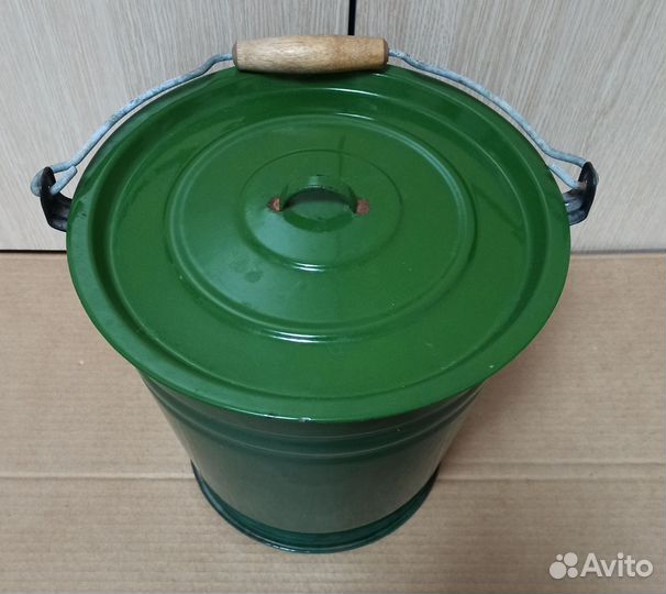 Ведро эмалированное СССР с крышкой
