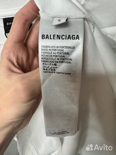 Футболка balenciaga скотч лого