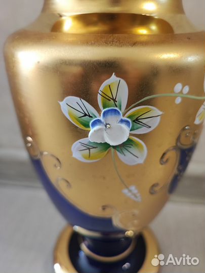 Ваза цветное стекло чехия