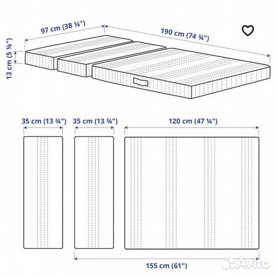 Растущая кровать IKEA с матрасом