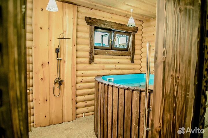 Баня на дровах, подогреваемый бассейн и беседка