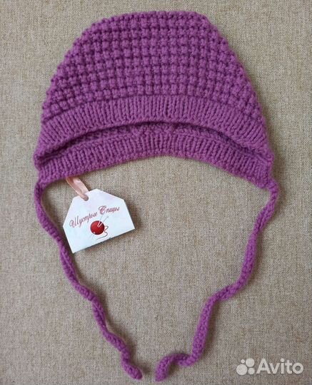 Чепчик вязаный для новорождённых