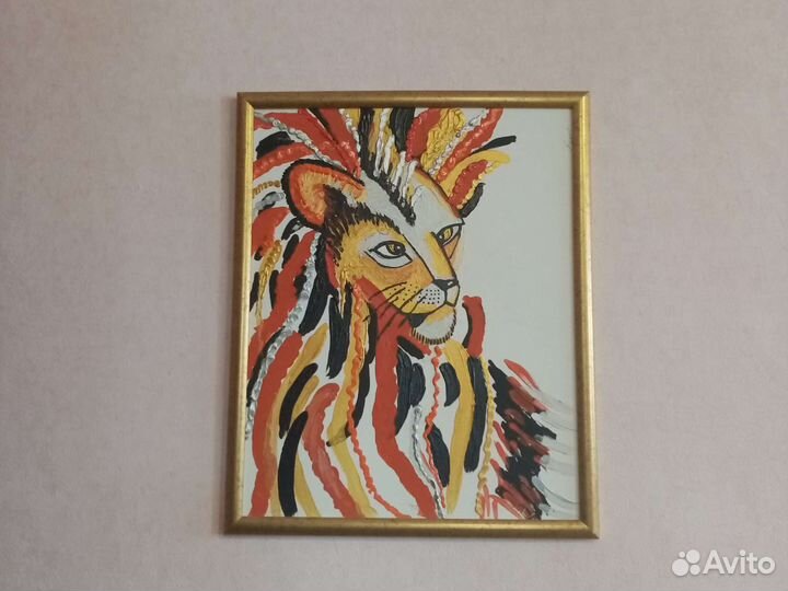 Картина со львом