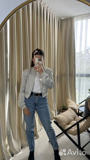 Бомбер сатиновый zara