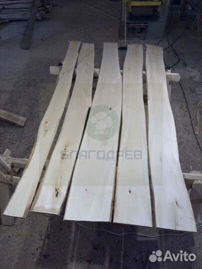 Доска Не обрезная доска липа 3 сорт 50 мм