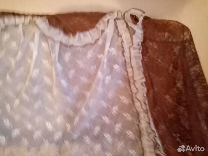 Шторы для кухни\дачи рюши,тесьма, гипюр