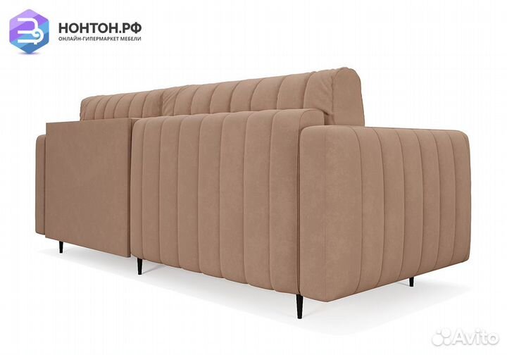 Угловой диван пантограф Маркфул велюр бежевый