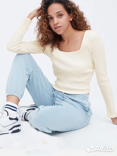 Кроп топ с длинным рукавом Uniqlo Германия XS S M