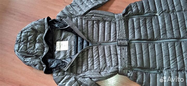 Esprit пальто пуховик 44р на поясе с капюшоном