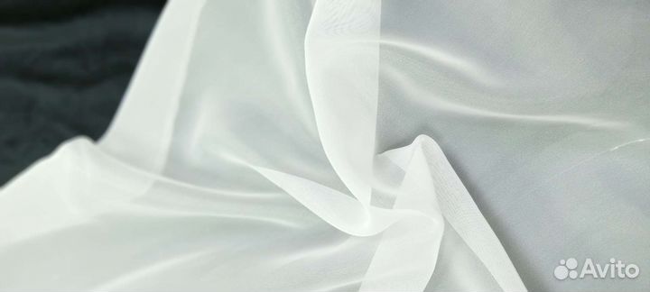 Тюль вуаль белый