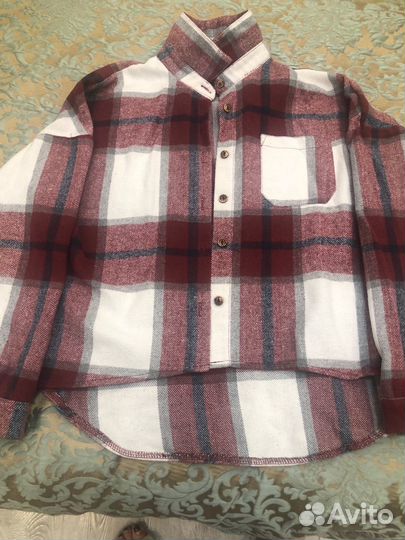 Рубашка в клетку теплая